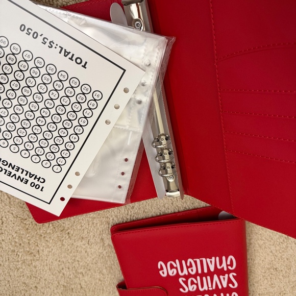 RED 100 Money Savings Challenge A5 Money Binder Book Money Budget Book Budget - Picture 5 of 9